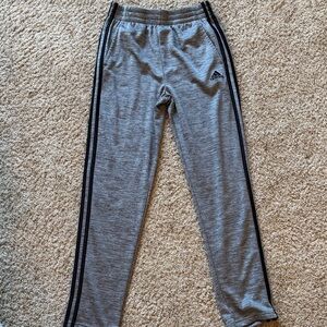 Adidas Boys’ Gray Joggers with Black Stripes